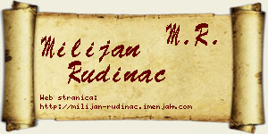 Milijan Rudinac vizit kartica